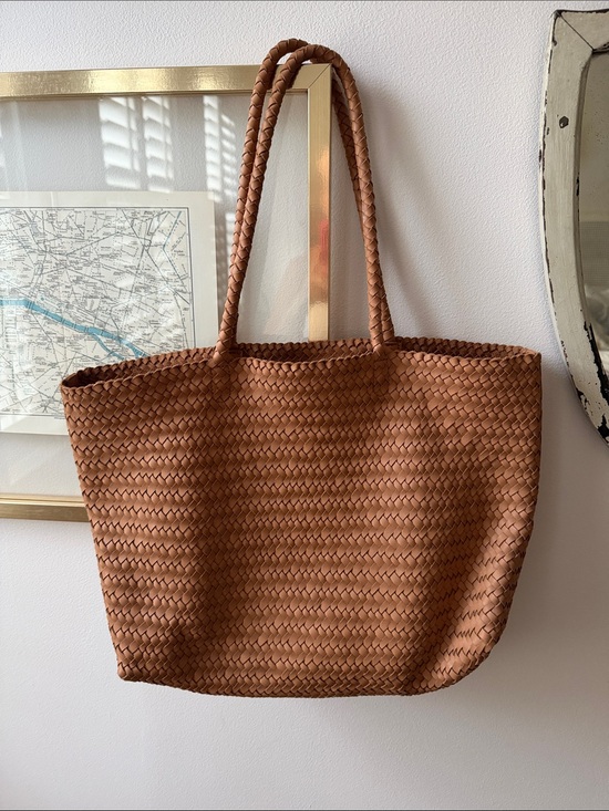 Madewell Handbags - Madewell Woven Tote in Cognac Brown